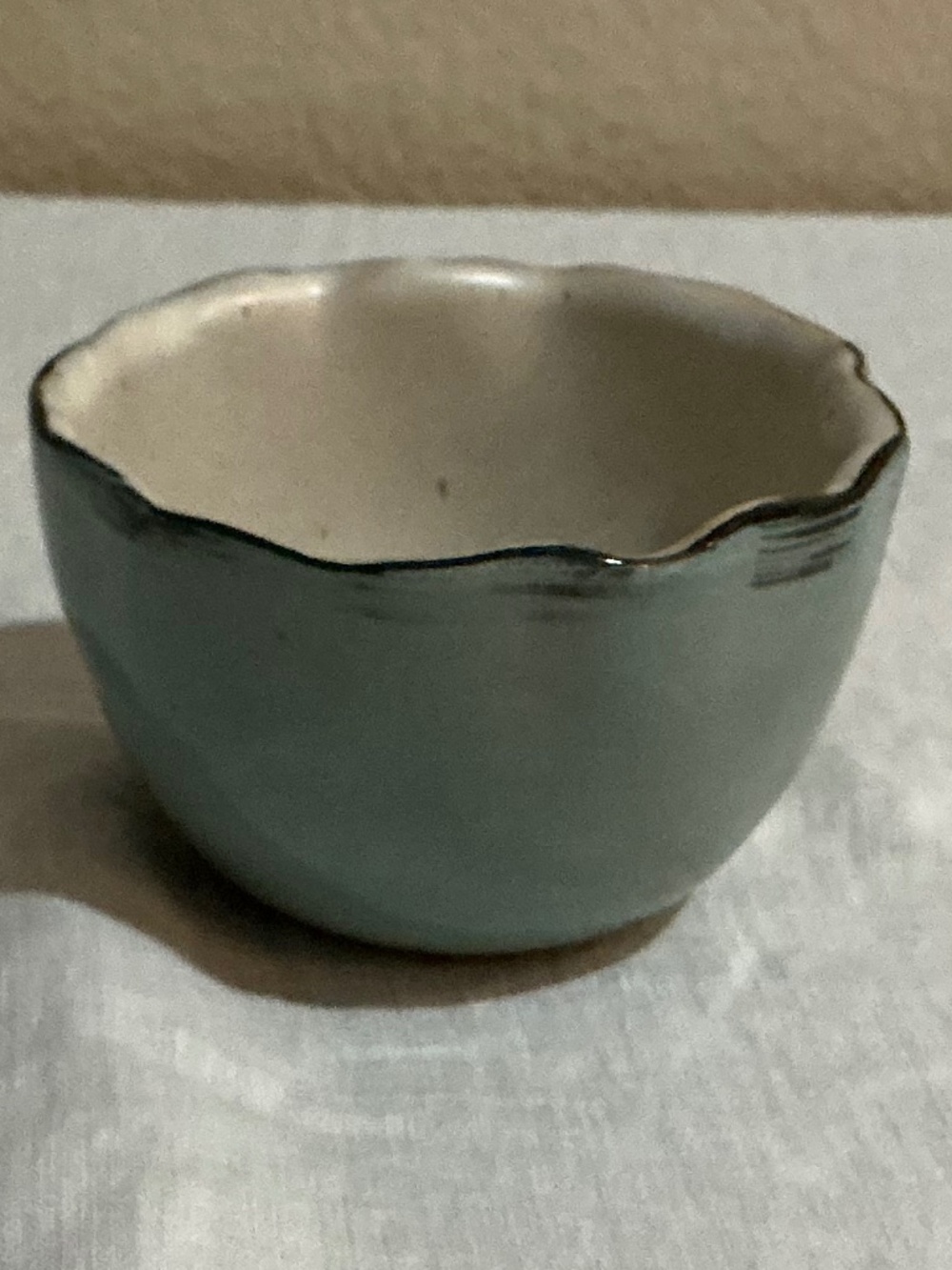 Mud Pie Light Blue Glazed Stoneware Ramekin / Dip Bowl
